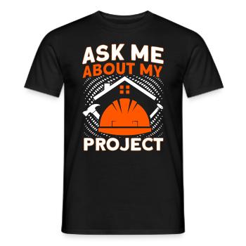 Contremaître de projet Gestionnaire de construction Projet de construction - T-shirt homme - noir - Devant - AI Model Male 178 light (178cm)