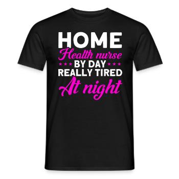 Aide-santé Infirmière en soins infirmiers à domicile - T-shirt homme - noir - Devant - AI Model Male 178 light (178cm)