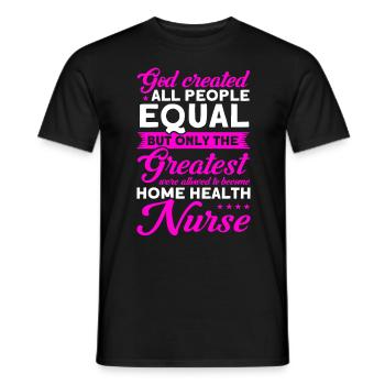 Aide-santé Infirmière en soins infirmiers à domicile - T-shirt homme - noir - Devant - AI Model Male 178 light (178cm)