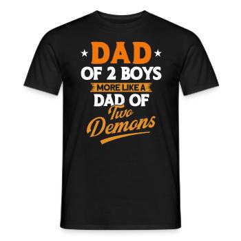 Démons Père Papa Deux Garçons - T-shirt homme - noir - Devant - AI Model Male 178 light (178cm)