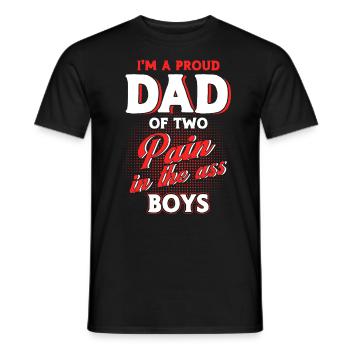 Fier Papa Père Papa Deux Garçons - T-shirt homme - noir - Devant - AI Model Male 178 light (178cm)