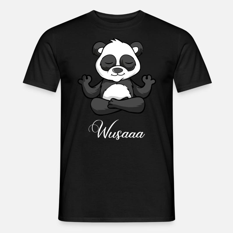 Auszeit Durchatmen Wusaaa Panda - Männer T-Shirt - Schwarz