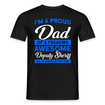 Stolzer Papa Hilfssheriff Papa Vater - Männer T-Shirt - Schwarz - Vorne - AI Model Male 178 light (178cm)