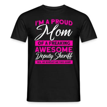 Proud Mama Assistant Sheriff Mama Mother - Men's T-Shirt - black - Front - AI Model Male 178 light (178cm)