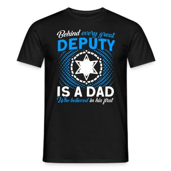 Papa Shérif adjoint Papa Père - T-shirt homme - noir - Devant - AI Model Male 178 light (178cm)
