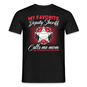 Maman Shérif Adjoint Maman Mère - T-shirt homme - noir - Devant - AI Model Male 178 light (178cm)