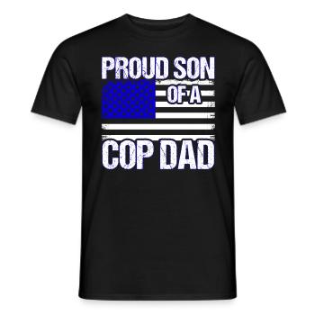 Fils d’un policier Police Grand-père - T-shirt homme - noir - Devant - AI Model Male 178 light (178cm)