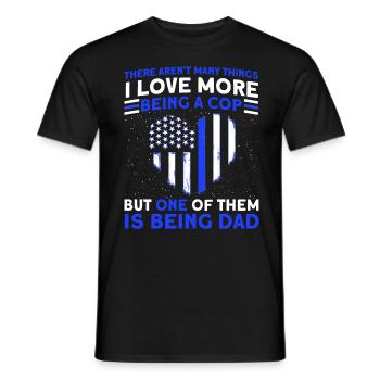 Policier et père Policier Grand-père de la police - T-shirt homme - noir - Devant - AI Model Male 178 light (178cm)