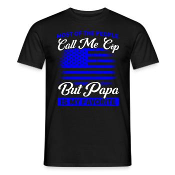 Amerikanisch Polizei Polizei Großvater - Männer T-Shirt - Schwarz - Vorne - AI Model Male 178 light (178cm)