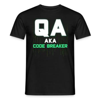 QA Engineer QA Tester Software Tester - Men's T-Shirt - black - Front - AI Model Male 178 light (178cm)