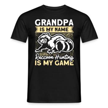Grand-père raton laveur Chasse au raton laveur Chasse Vacances - T-shirt homme - noir - Devant - AI Model Male 178 light (178cm)
