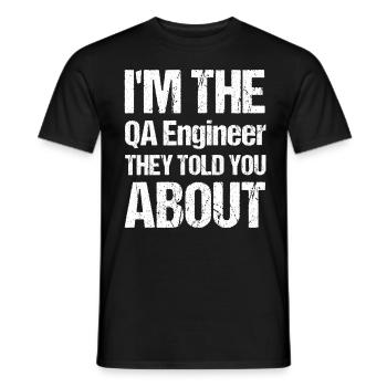QA Engineer QA Tester Software Tester - Men's T-Shirt - black - Front - AI Model Male 178 light (178cm)