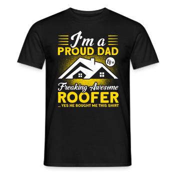 Stolzer Papa Vater Dachdecker Vater Familie - Männer T-Shirt - Schwarz - Vorne - AI Model Male 178 light (178cm)