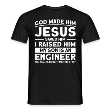 Mein Sohn Vater Ingenieur Vater Familie - Männer T-Shirt - Schwarz - Vorne - AI Model Male 178 light (178cm)