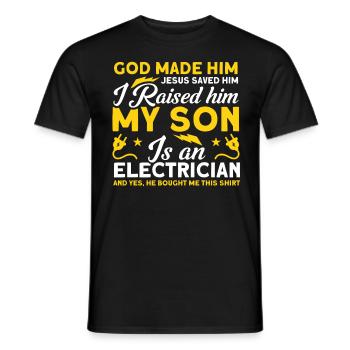 Mon fils Père Électricien Père Famille - T-shirt homme - noir - Devant - AI Model Male 178 light (178cm)