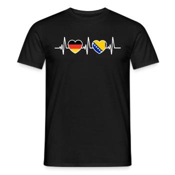 Germany and Bosnia Herzegovina Flag Flags - Men's T-Shirt - black - Front - AI Model Male 178 light (178cm)