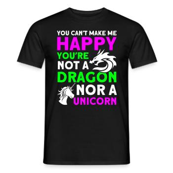 Happy Dragon Unicorn Unicorn Lover - Men's T-Shirt - black - Front - AI Model Male 178 light (178cm)