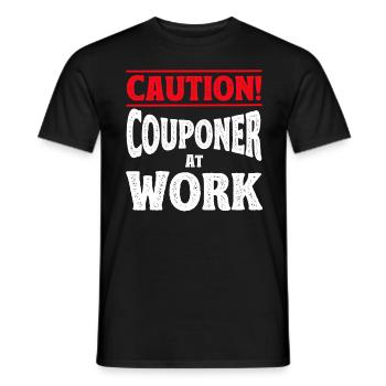 Coupon Shopper Discount Couponer Vente à prix réduit - T-shirt homme - noir - Devant - AI Model Male 178 light (178cm)