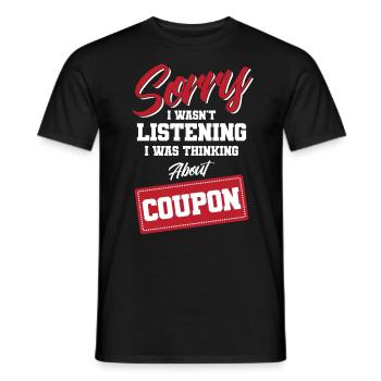 Coupon Shopper Discount Couponer Discount Sale - Men's T-Shirt - black - Front - AI Model Male 178 light (178cm)