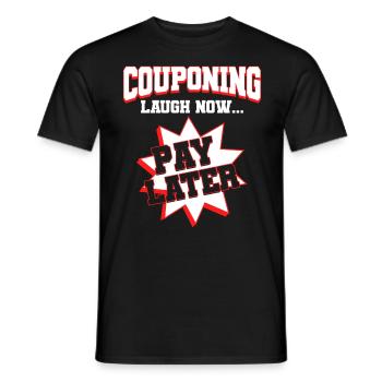 Coupon Shopper Discount Couponer Vente à prix réduit - T-shirt homme - noir - Devant - AI Model Male 178 light (178cm)