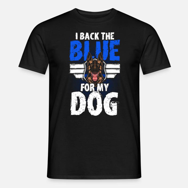 Deutscher Schäferhund Polizeihund Polizei Hund - Männer T-Shirt - Schwarz