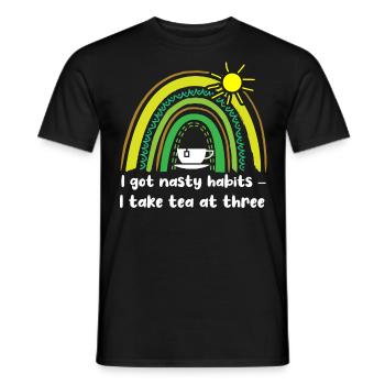 Tea lovers, tea drinkers, tea time - Men's T-Shirt - black - Front - AI Model Male 178 light (178cm)