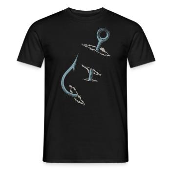 Pêcheurs, pêche, hameçons - T-shirt homme - noir - Devant - AI Model Male 178 light (178cm)
