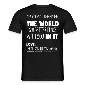 Personne derrière moi, un meilleur endroit - T-shirt homme - noir - Devant - AI Model Male 178 light (178cm)