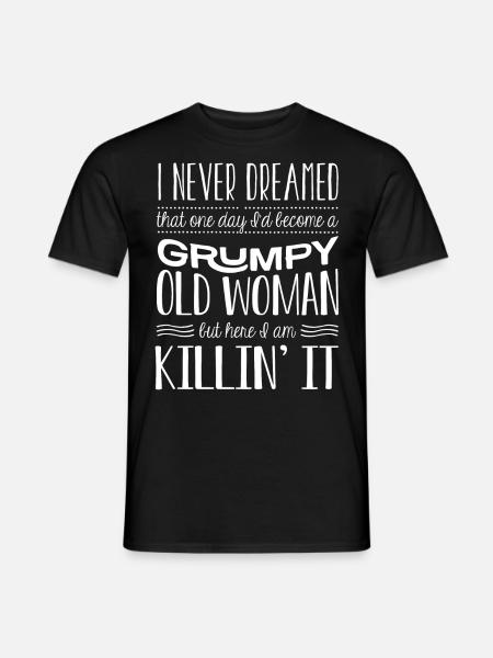 Grinig gubbe, här är jag - T-shirt herr - svart