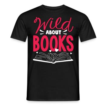 Wild About Books, Readers, Bookworm - Men's T-Shirt - black - Front - AI Model Male 178 light (178cm)