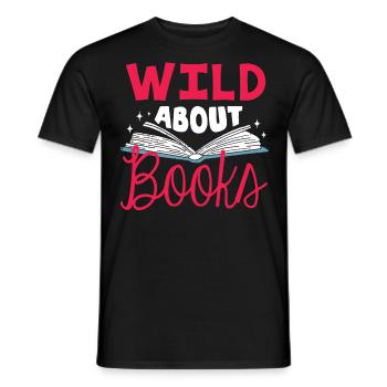 Wild About Books, Readers, Bookworm - Men's T-Shirt - black - Front - AI Model Male 178 light (178cm)