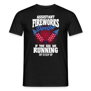 Drôle de feu d’artifice pyrotechnicien disant - T-shirt homme - noir - Devant - AI Model Male 178 light (178cm)