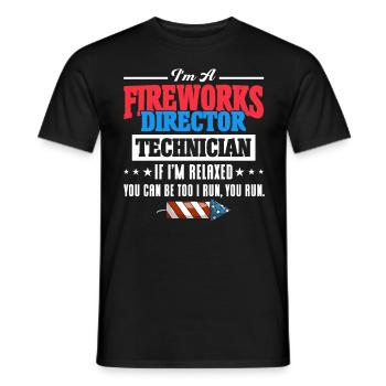 Drôle de feu d’artifice pyrotechnicien disant - T-shirt homme - noir - Devant - AI Model Male 178 light (178cm)