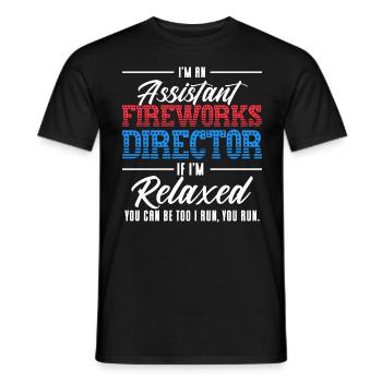 Drôle de feu d’artifice pyrotechnicien disant - T-shirt homme - noir - Devant - AI Model Male 178 light (178cm)
