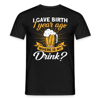 1. Geburtstag Bier Trinken Mutter Mama - Männer T-Shirt - Schwarz - Vorne - AI Model Male 178 light (178cm)