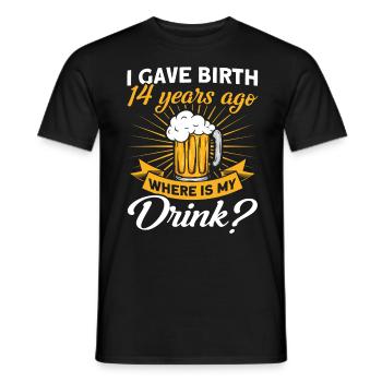 14. Geburtstag Bier Trinken Mutter Mama - Männer T-Shirt - Schwarz - Vorne - AI Model Male 178 light (178cm)