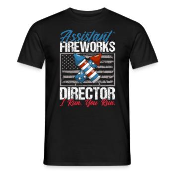 Drôle de feu d’artifice pyrotechnicien disant - T-shirt homme - noir - Devant - AI Model Male 178 light (178cm)