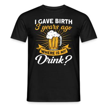 3. Geburtstag Bier Trinken Mutter Mama - Männer T-Shirt - Schwarz - Vorne - AI Model Male 178 light (178cm)