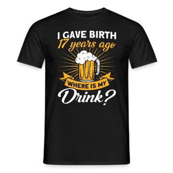 17. Geburtstag Bier Trinken Mutter Mama - Männer T-Shirt - Schwarz - Vorne - AI Model Male 178 light (178cm)