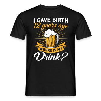 12. Geburtstag Bier Trinken Mutter Mama - Männer T-Shirt - Schwarz - Vorne - AI Model Male 178 light (178cm)