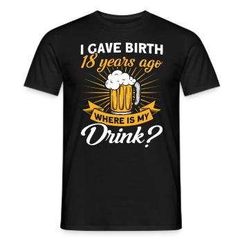 18. Geburtstag Bier Trinken Mutter Mama - Männer T-Shirt - Schwarz - Vorne - AI Model Male 178 light (178cm)