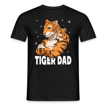 Tiger Dad Tiger Papa und Baby Papa Vatertag - Männer T-Shirt - Schwarz - Vorne - AI Model Male 178 light (178cm)