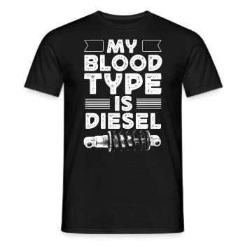 Mon groupe sanguin est diesel, chauffeur de camion - T-shirt homme - noir - Devant - AI Model Male 178 light (178cm)
