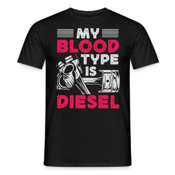 Mon groupe sanguin est diesel, chauffeur de camion - T-shirt homme - noir - Devant - AI Model Male 178 light (178cm)