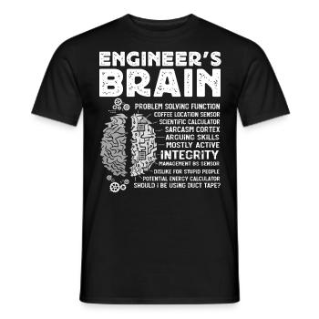Engineers Brain, Engineer - Men's T-Shirt - black - Front - AI Model Male 178 light (178cm)