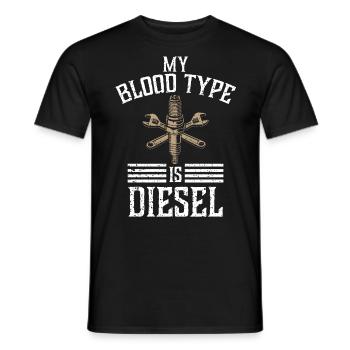Mon groupe sanguin est diesel, chauffeur de camion - T-shirt homme - noir - Devant - AI Model Male 178 light (178cm)