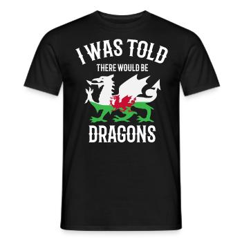 I was told that there would be dragons - Men's T-Shirt - black - Front - AI Model Male 178 light (178cm)
