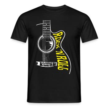 GUITARE ROCK N ROLL - T-shirt homme - noir - Devant - AI Model Male 178 light (178cm)