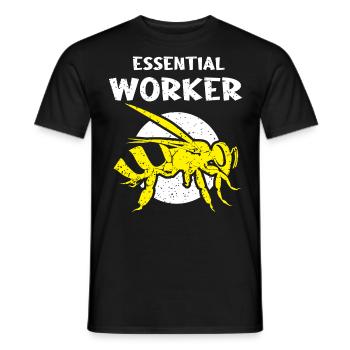 Wesentlicher Arbeiter, Biene, Imker, Wabe - Männer T-Shirt - Schwarz - Vorne - AI Model Male 178 light (178cm)