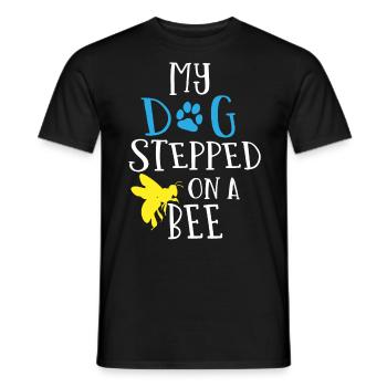 My dog stepped on a bee - Men's T-Shirt - black - Front - AI Model Male 178 light (178cm)